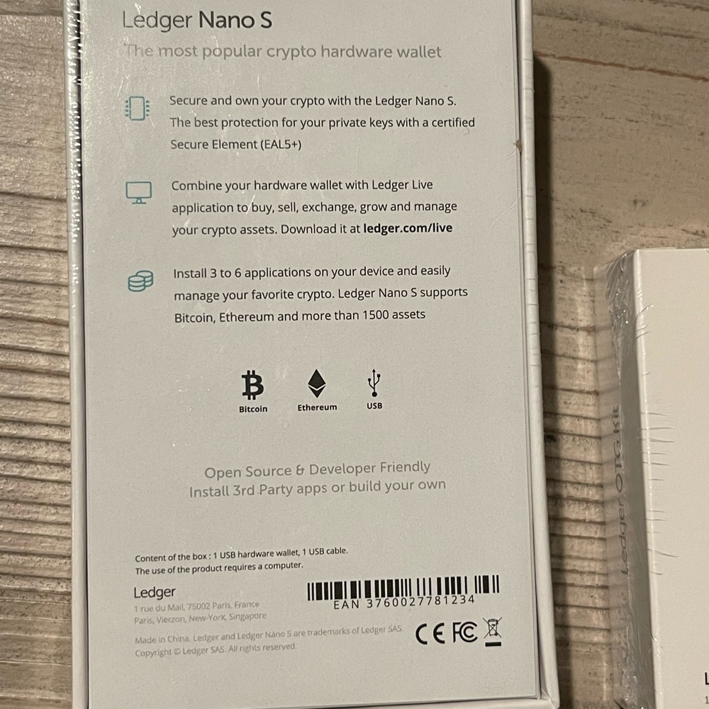 Ledger Nano S + OTG Kit sealed brand new! - Picture 5 of 5